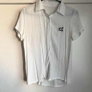 “Yeah baby” button down shirt